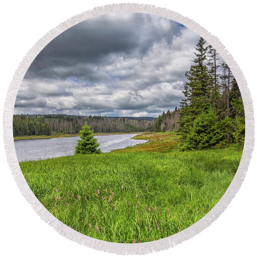 Harz Round Beach Towel featuring the photograph The Harz National Park #3 by Bernd Laeschke