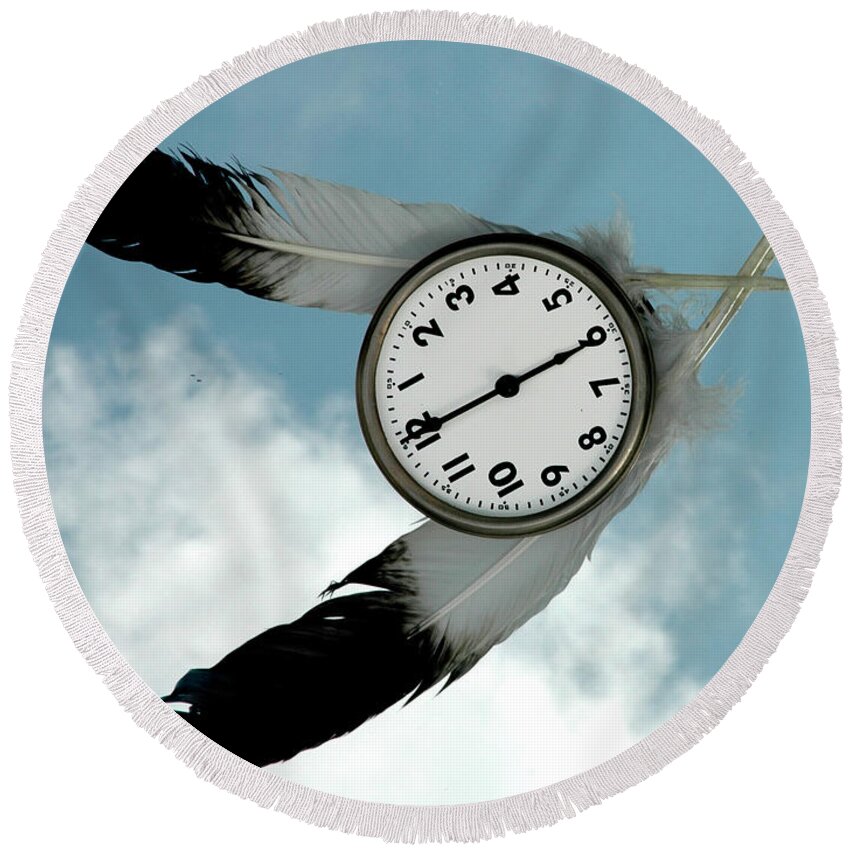  Round Beach Towel featuring the photograph How Time Flies #1 by Rein Nomm