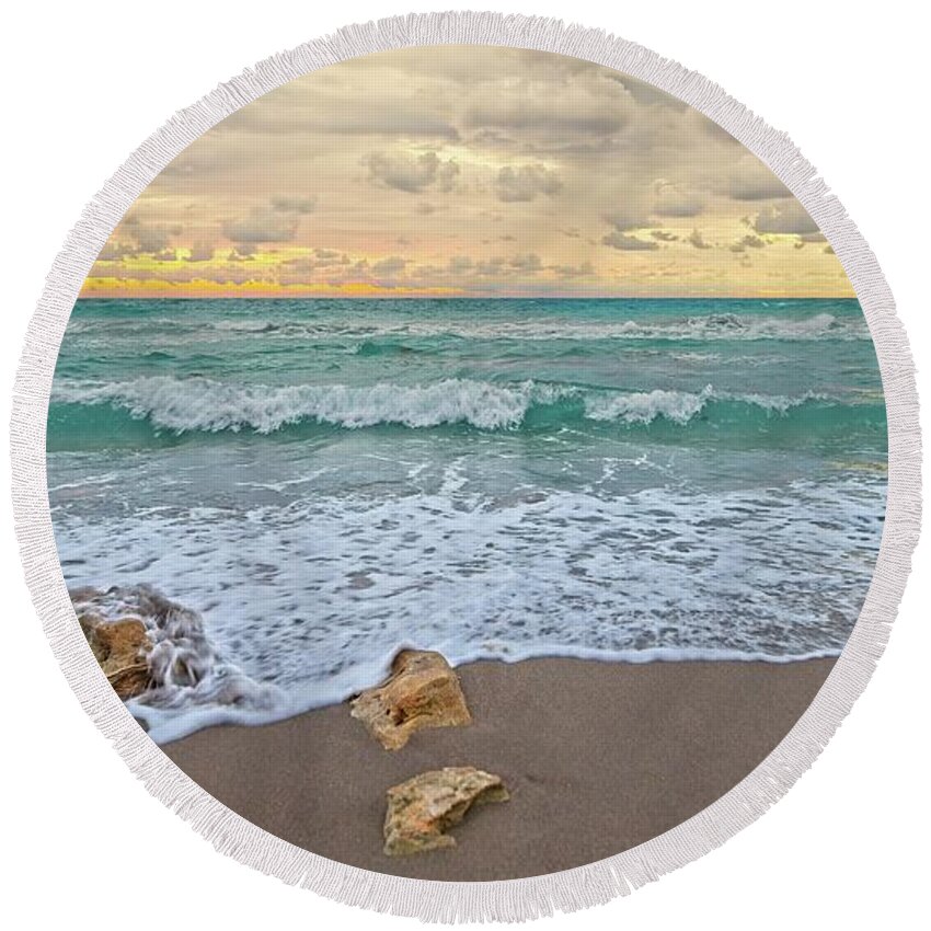 Sea Round Beach Towel featuring the photograph Jupiter Beach #1 by Steve DaPonte