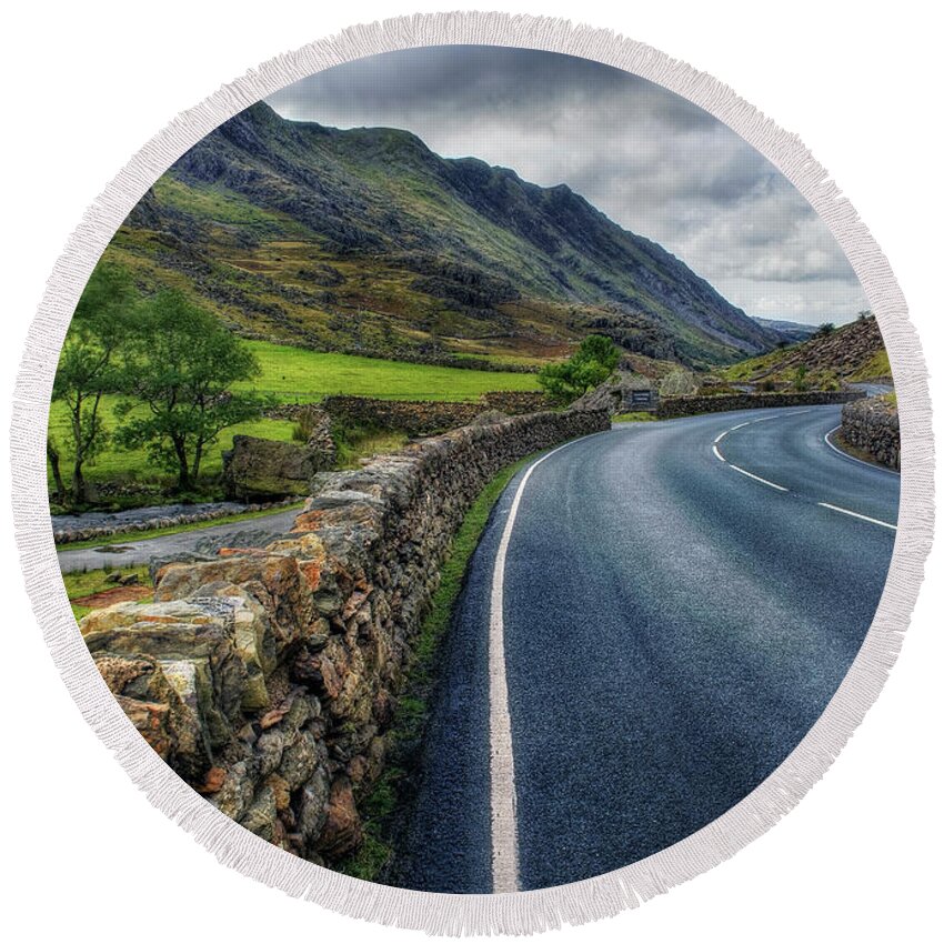 Snowdonia Round Beach Towel featuring the photograph Llanberis Pass #1 by Ian Mitchell