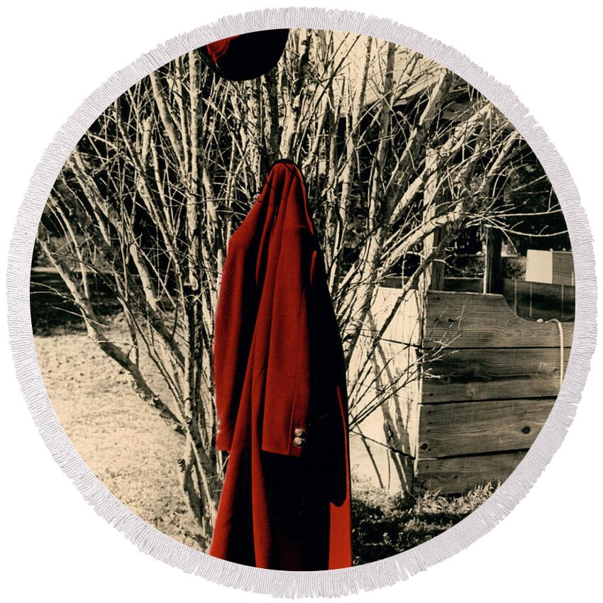 Hat Round Beach Towel featuring the photograph Red #1 by Jean Wolfrum