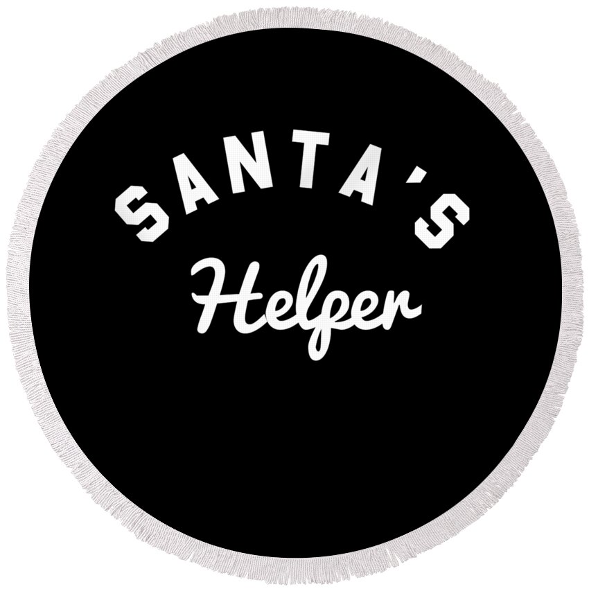 Helper Round Beach Towel featuring the digital art Santas Helper #1 by Flippin Sweet Gear
