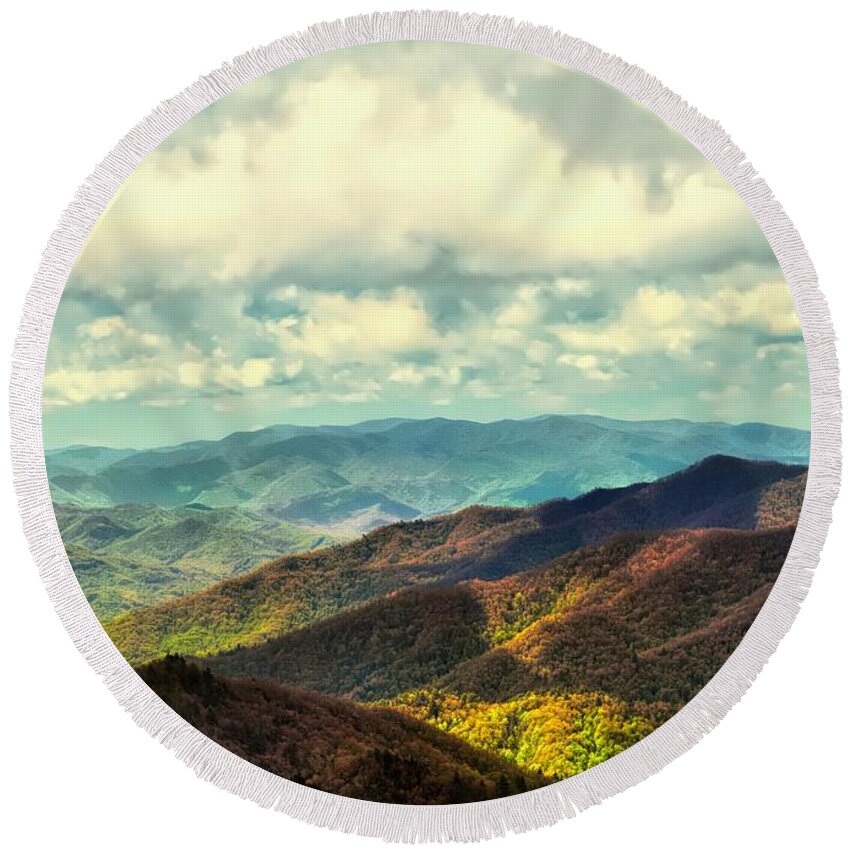  Round Beach Towel featuring the photograph Smoky Mountain Memory #1 by Jack Wilson
