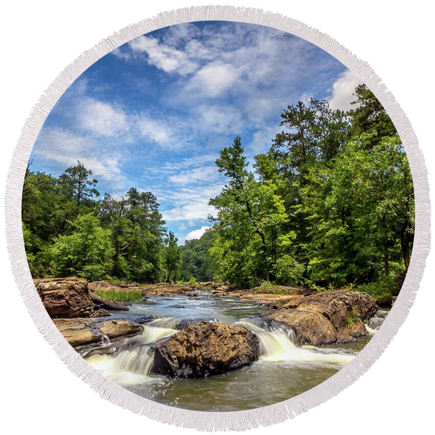 Sweetwater-creek Round Beach Towel featuring the photograph Sweetwater Creek #2 by Bernd Laeschke