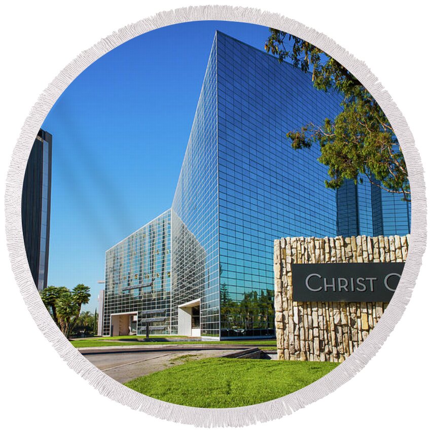 Cathedral Round Beach Towel featuring the photograph The Christ Cathedral #2 by Duncan Selby
