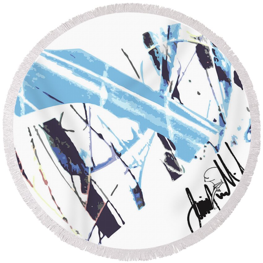  Round Beach Towel featuring the digital art tri #1 by Jimmy Williams