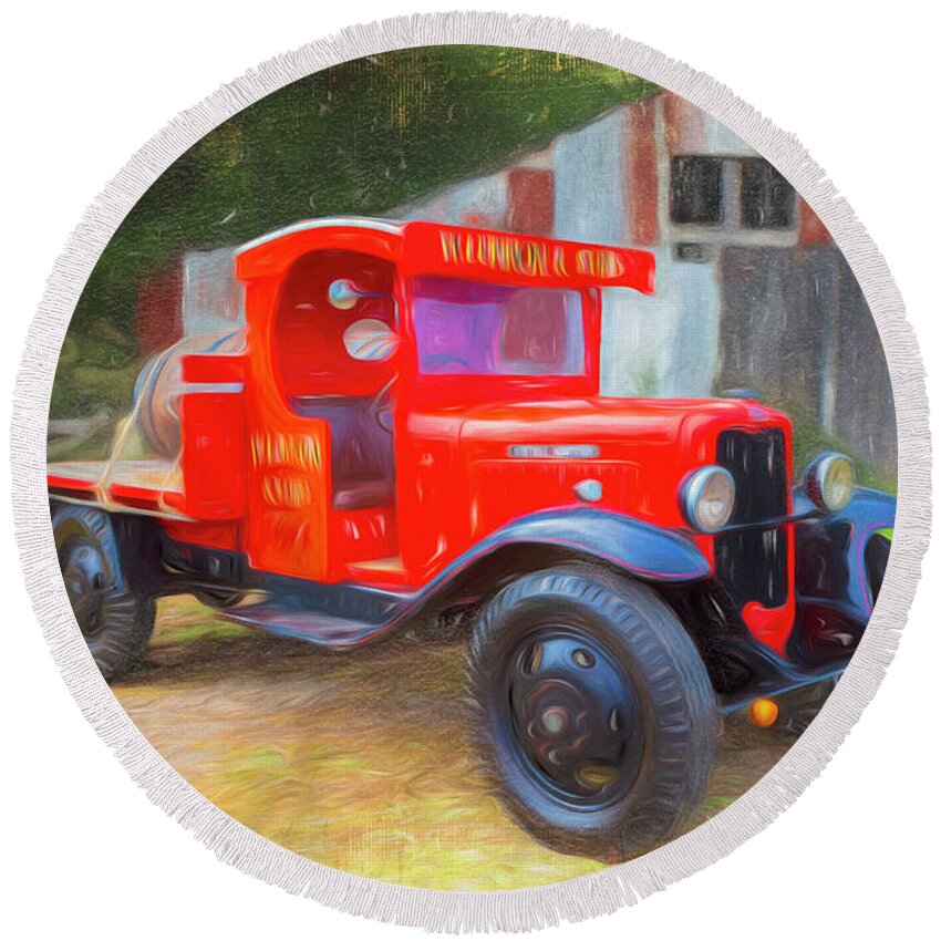 Truck Round Beach Towel featuring the photograph Vintage Truck #1 by Keith Hawley