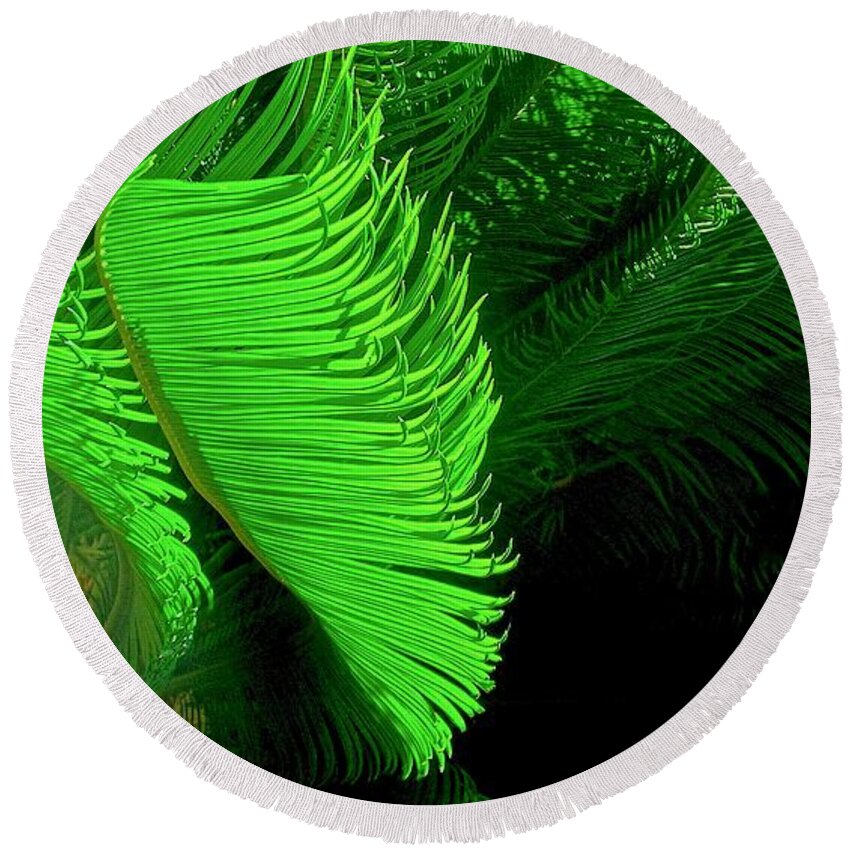 Waves Of Green Round Beach Towel featuring the photograph Waves Of Green #1 by James Temple