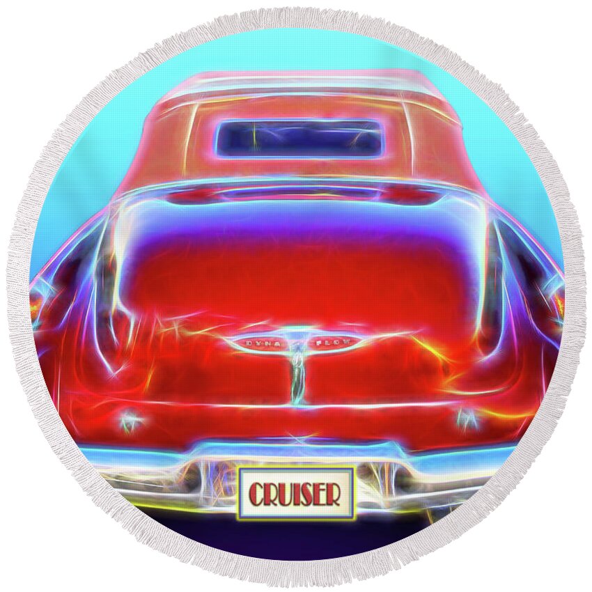 1949 Buick Round Beach Towel featuring the digital art 1949 Buick Cruiser by Rick Wicker