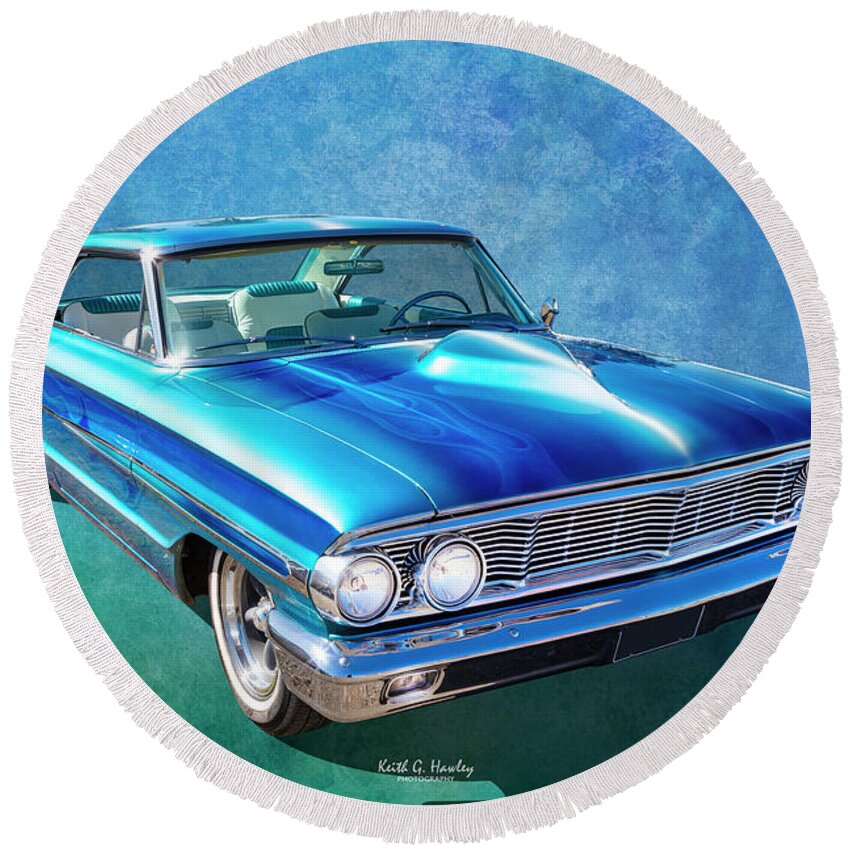 Car Round Beach Towel featuring the photograph 1964 Galaxie by Keith Hawley