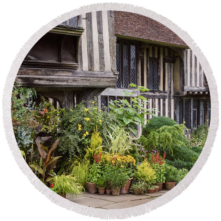 Golden Round Beach Towel featuring the photograph Great Dixter House and Gardens by Perry Rodriguez