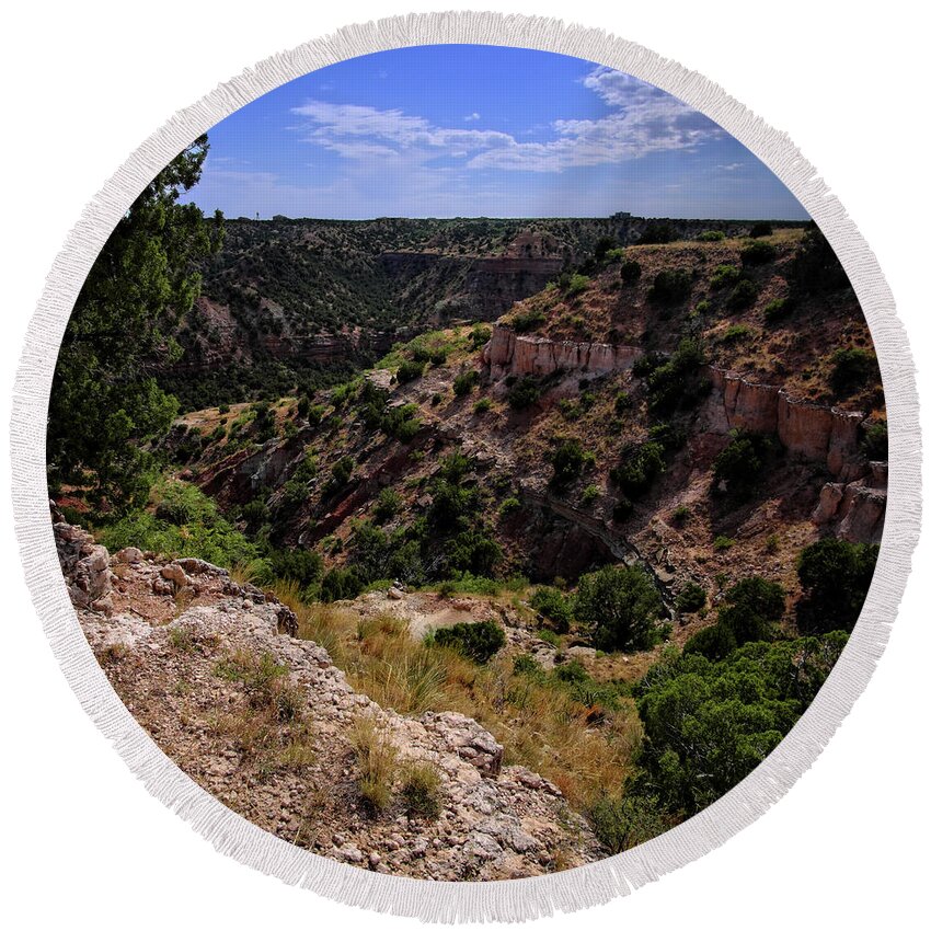 Canyon Round Beach Towel featuring the photograph Palo Duro Canyon #2 by George Taylor
