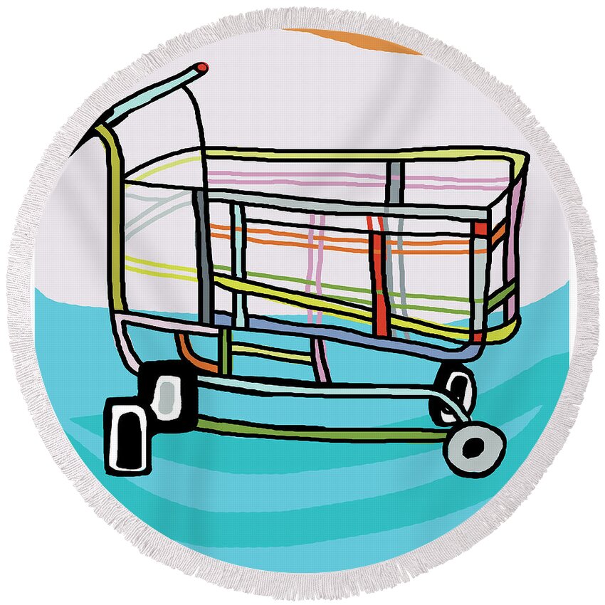 Grocery Cart Round Beach Towels
