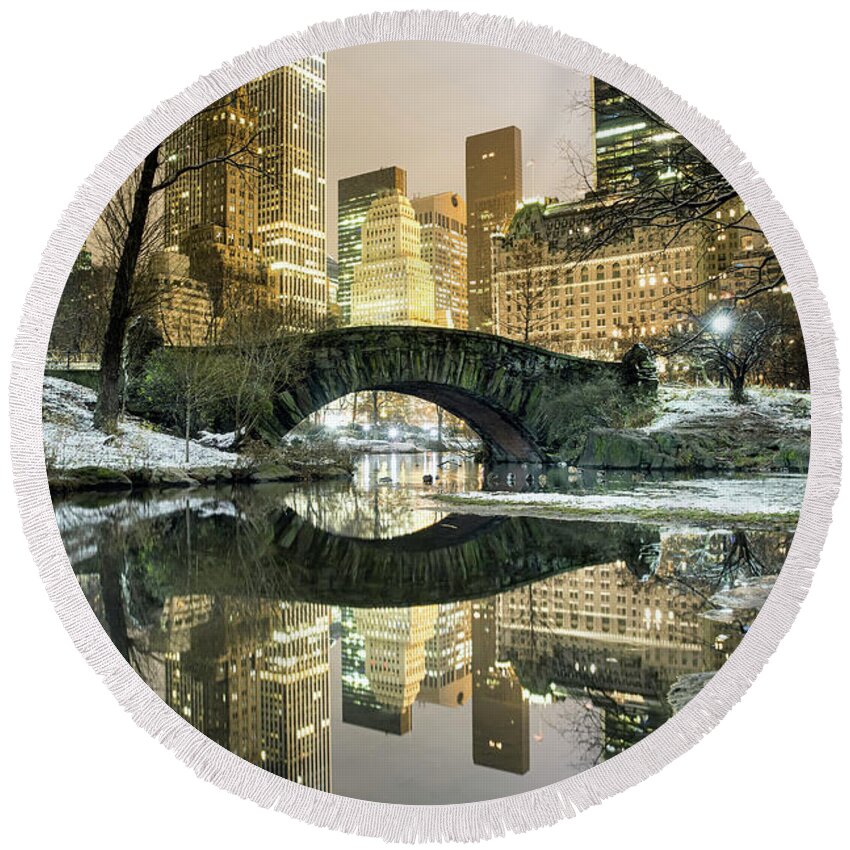 Estock Round Beach Towel featuring the digital art Usa, New York City, Central Park #2 by Brook Mitchell
