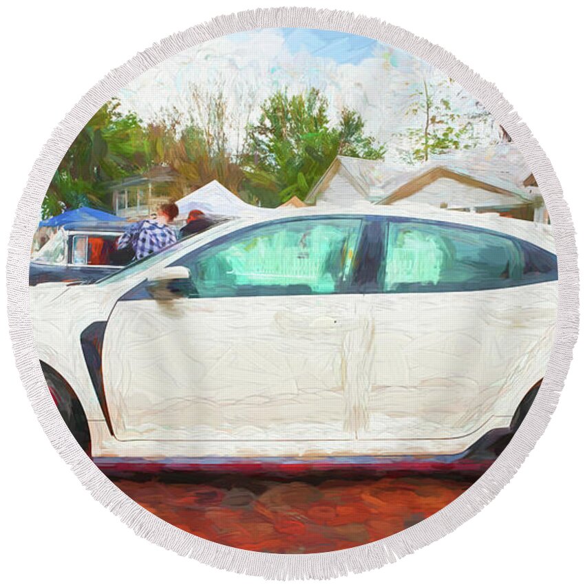 Honda Round Beach Towel featuring the photograph 2018 Honda Type R 113 by Rich Franco