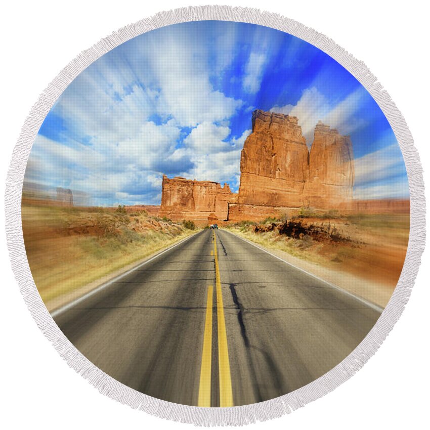 Arches National Park Round Beach Towel featuring the photograph Arches National Park by Raul Rodriguez