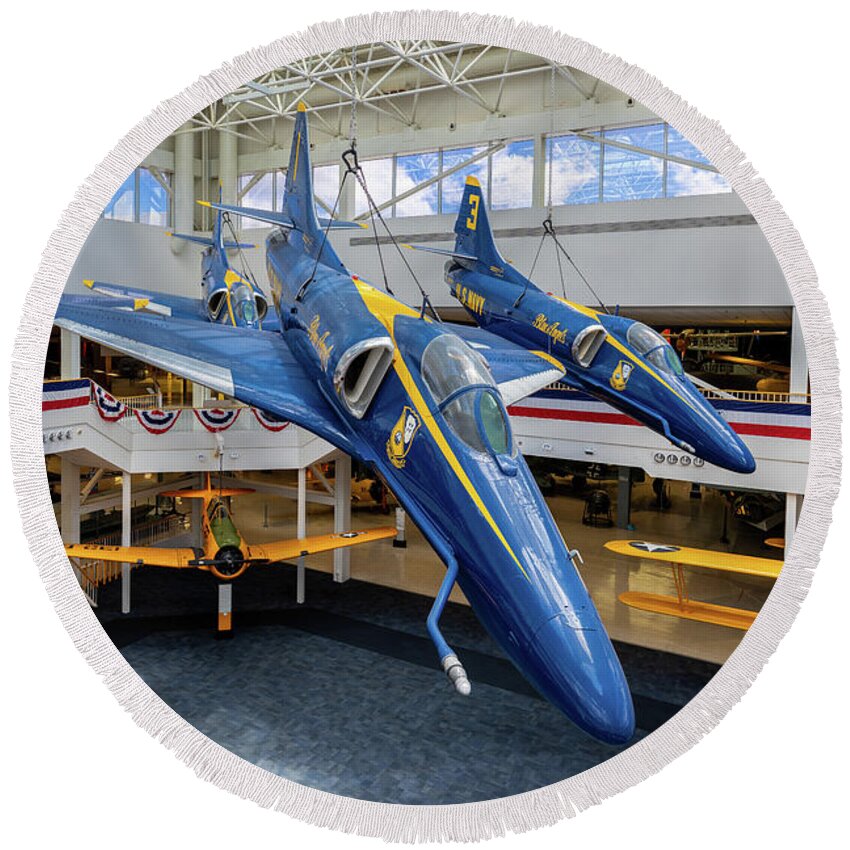 2019 Round Beach Towel featuring the photograph Blue Angels #4 by Tim Stanley