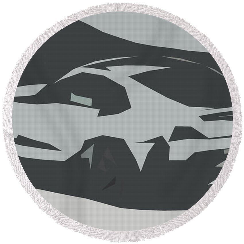 Car Round Beach Towel featuring the digital art BMW Z4 M Coupe Abstract Design #3 by CarsToon Concept