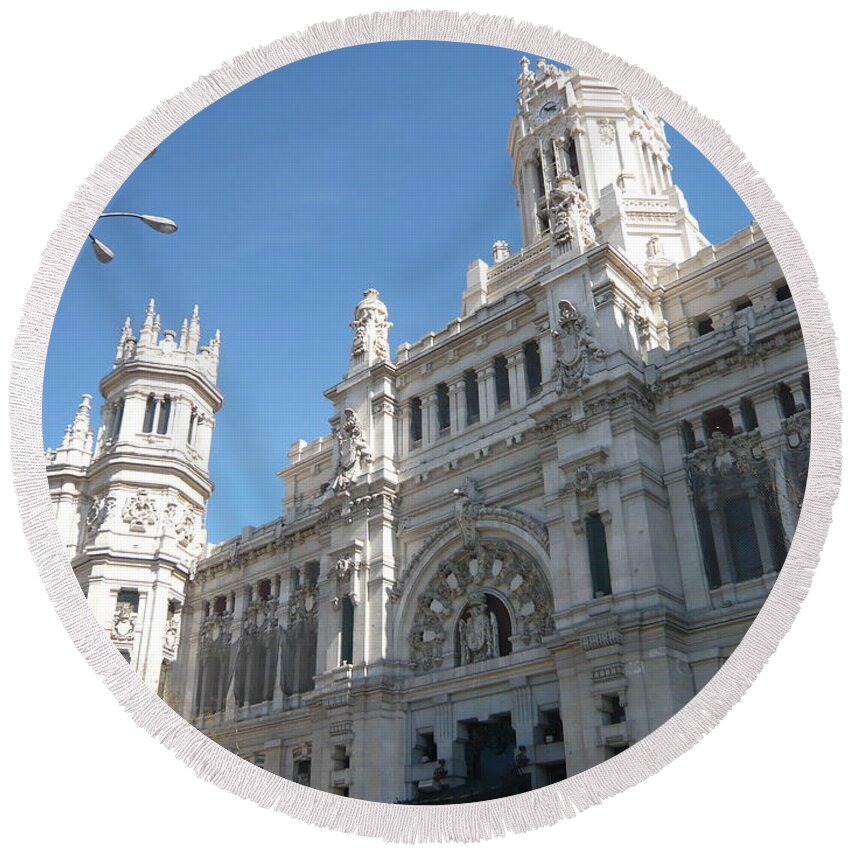 Madrid Round Beach Towel featuring the photograph Madrid #3 by Okka Fophp
