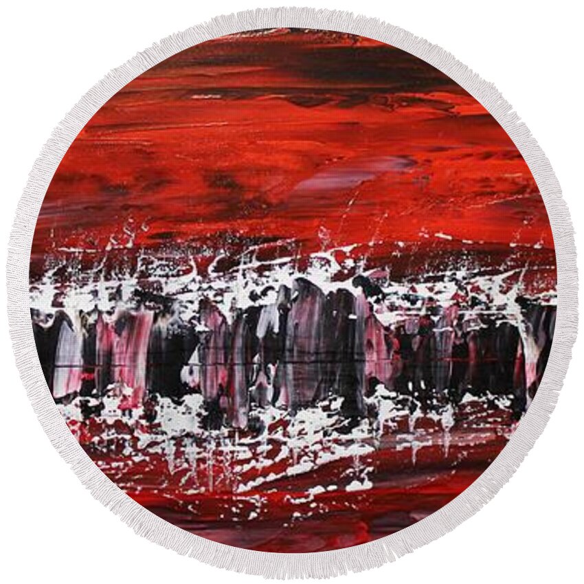  Round Beach Towel featuring the painting Fusion by Embrace The Matrix