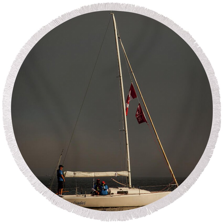 2019 J80 North American Championships Round Beach Towel featuring the photograph 2019 J80 North American Championships #334 by Benjamin Dahl