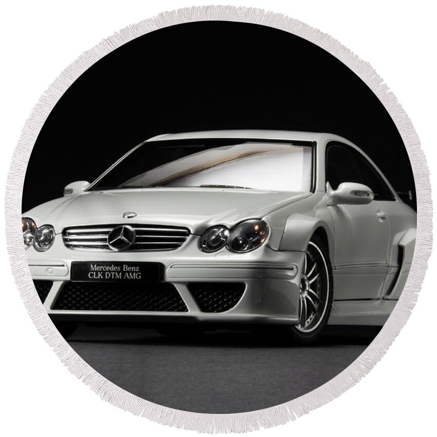 Mercedes Round Beach Towel featuring the photograph Mercedes-Benz CLK DTM AMG #4 by Evgeny Rivkin