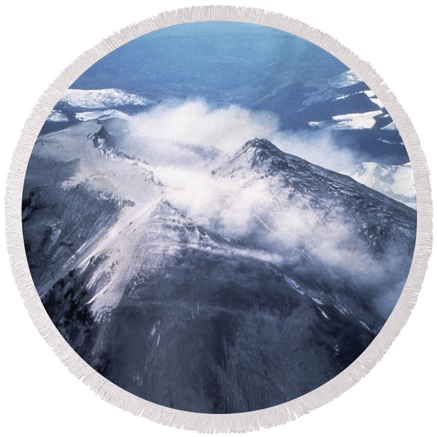 1980 Round Beach Towel featuring the photograph Mount St. Helens, 1980 #4 by Granger