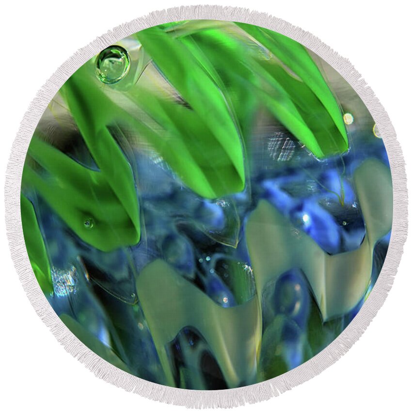 Glass Round Beach Towel featuring the photograph A Bubble in Beauty Abstract by Karen Adams