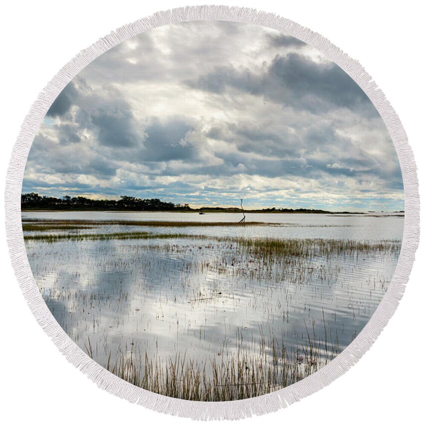 Riot Of Reflections Round Beach Towel featuring the photograph A Riot of Reflections by Marianne Campolongo