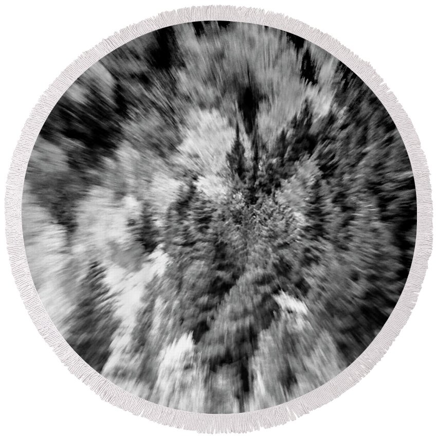 Abstract Round Beach Towel featuring the photograph Abstract Forest Photography 5501e2 by Ricardos Creations