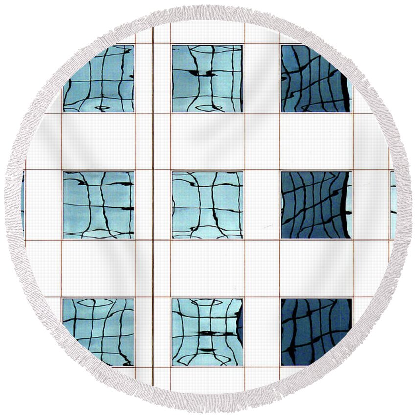 Urban Round Beach Towel featuring the photograph Abstritecture 5 by Stuart Allen