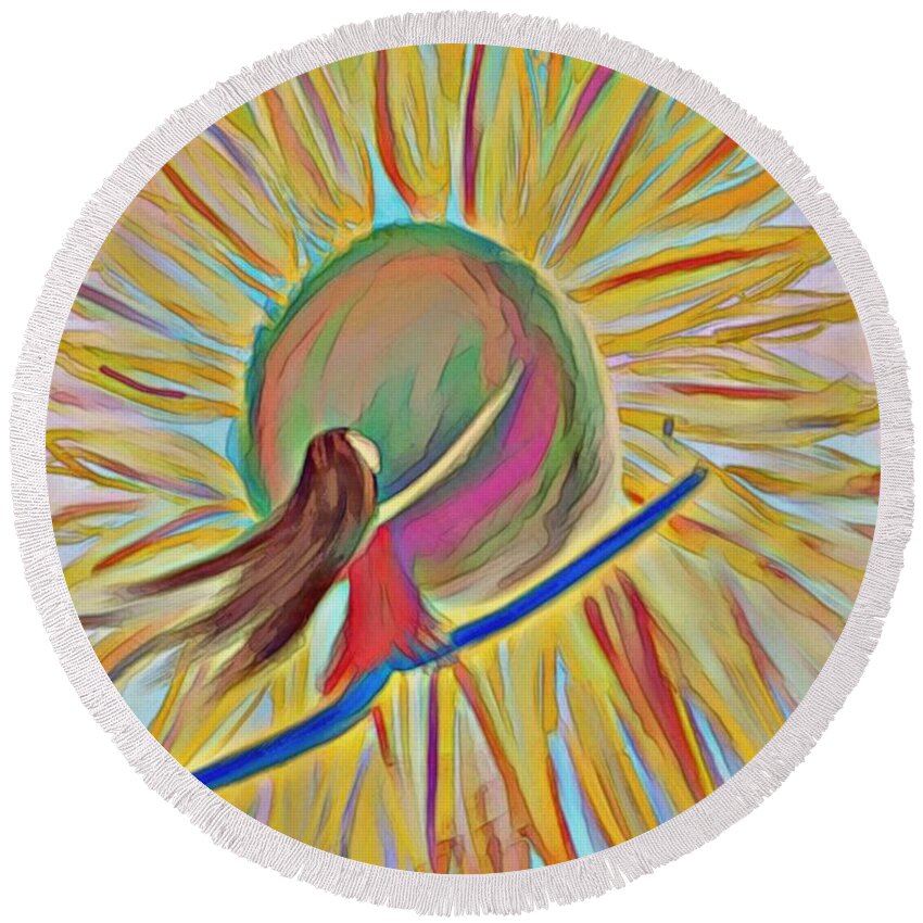 Prophetic Round Beach Towel featuring the mixed media Abundance by Jessica Eli