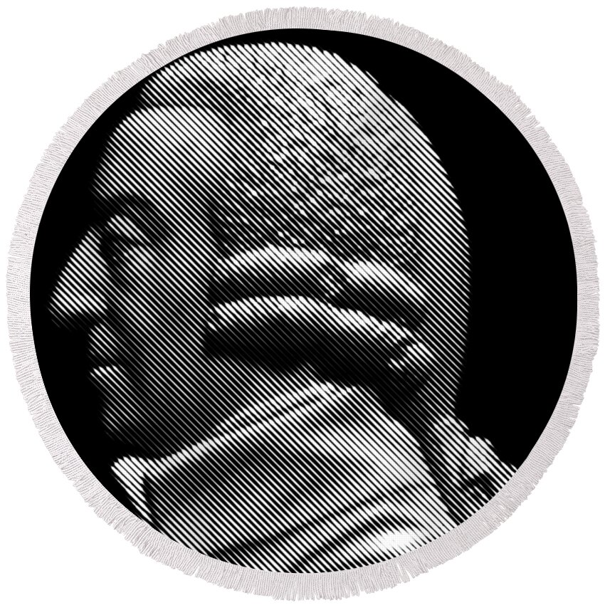 A Pioneer Of Political Economy Round Beach Towel featuring the digital art Adam Smith by Cu Biz