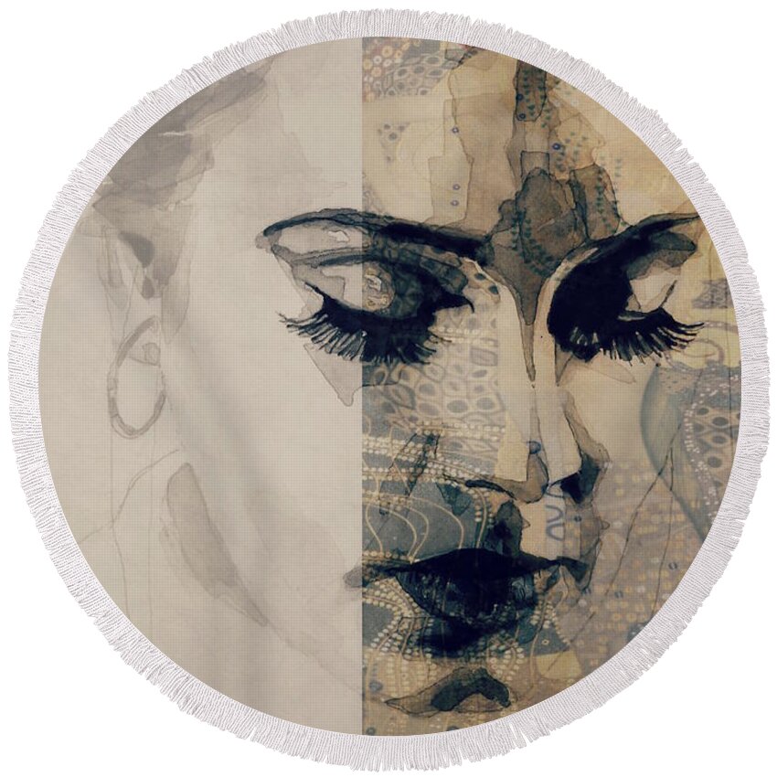 Adele Round Beach Towel featuring the photograph Adele - Hello by Paul Lovering