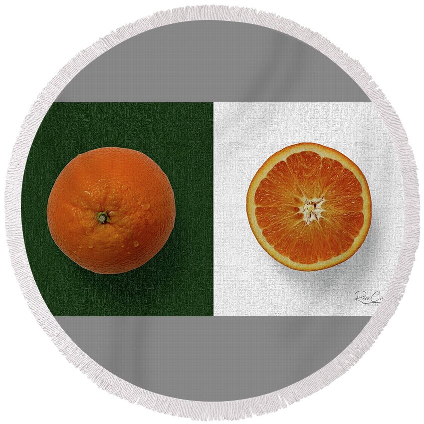 Oranges Round Beach Towel featuring the photograph Always Remember Where You Come From by Rene Crystal