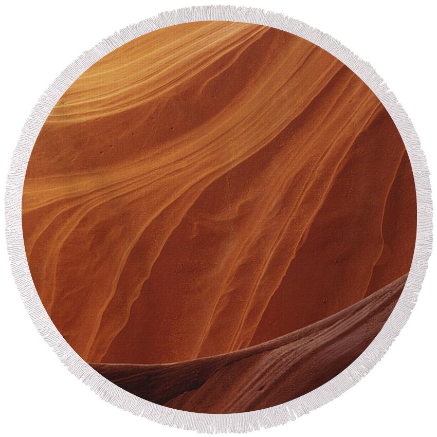 Antelope Canyon Round Beach Towel featuring the photograph Antelope Canyon, Arizona by Michael Lustbader
