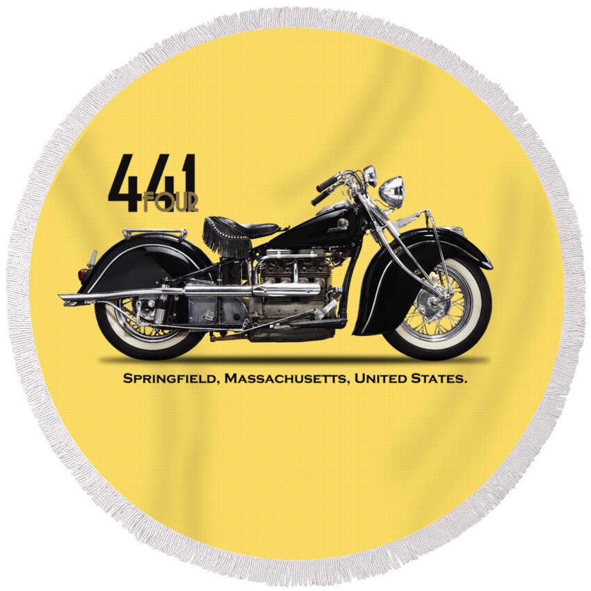 Indian Four Round Beach Towel featuring the photograph The 441 Four 1938 by Mark Rogan