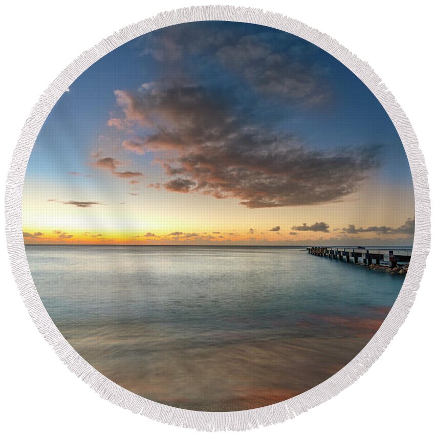  Round Beach Towel featuring the photograph As Day Becomes Night by Hugh Walker