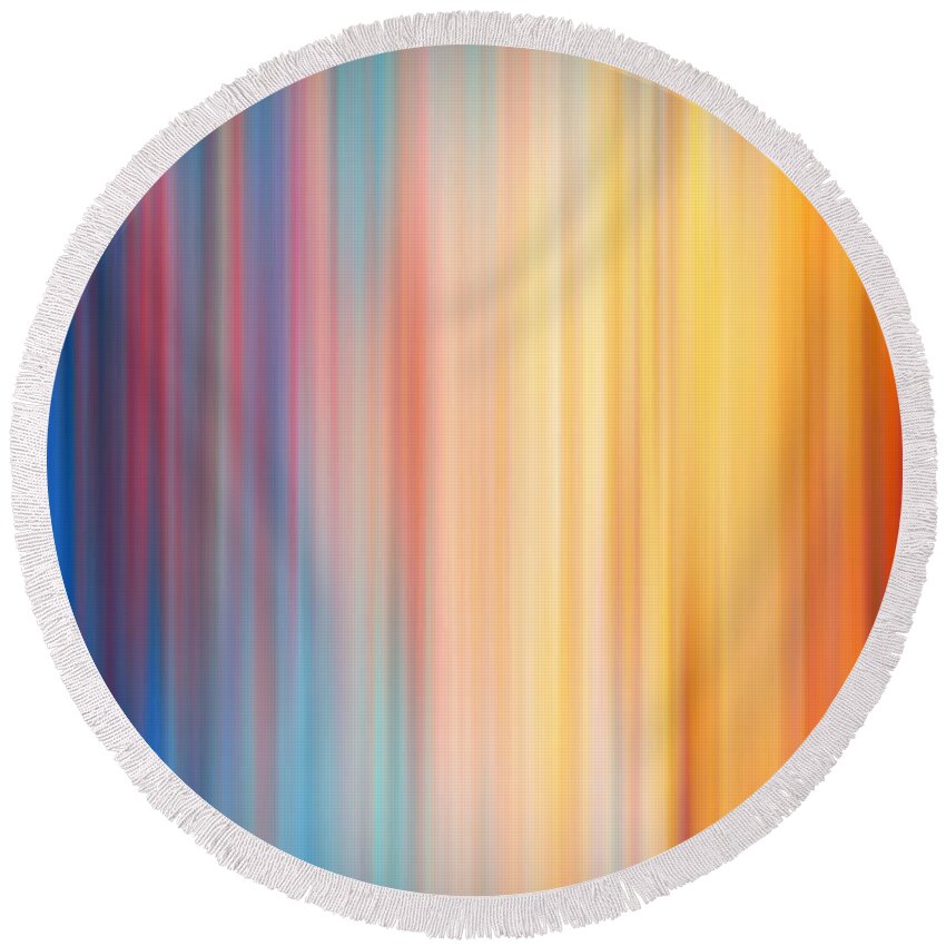 Colorful Abstract Round Beach Towel featuring the digital art Astratto - Abstract 80 by - Zedi -