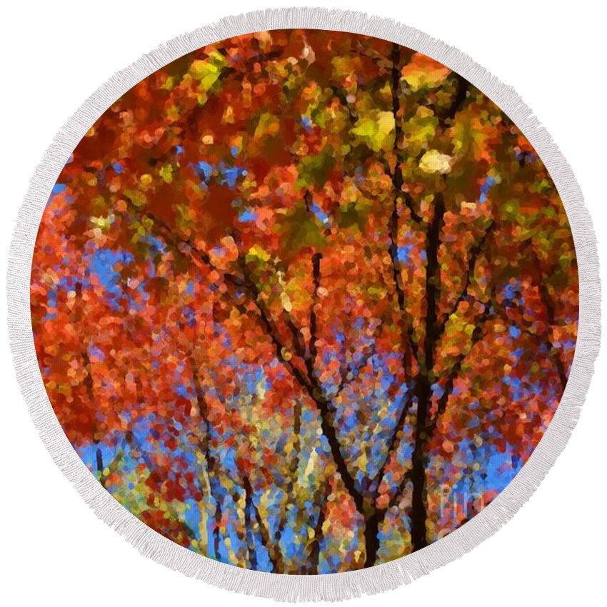 Autumn Round Beach Towel featuring the photograph Autumn Impressions by Robyn King