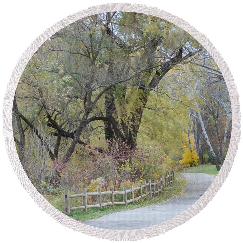  Round Beach Towel featuring the photograph Autumn Transition 166 by Ee Photography