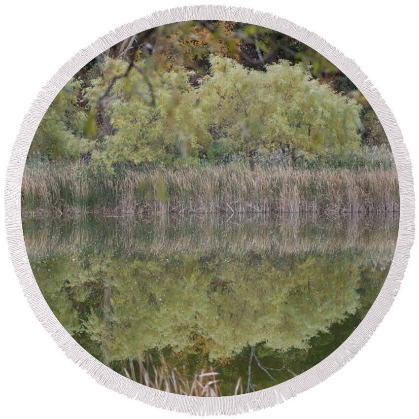  Round Beach Towel featuring the photograph Autumn Transition 36 by Ee Photography