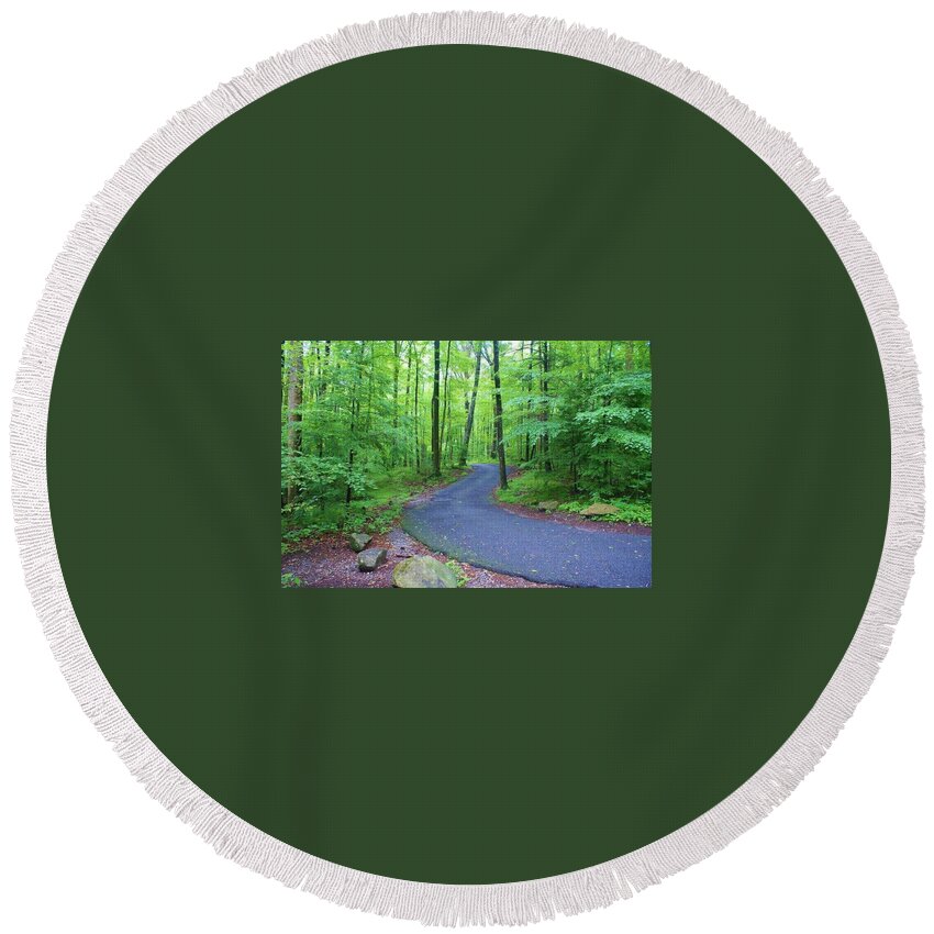  Round Beach Towel featuring the photograph Back Road in Tennessee by Lindsey Floyd