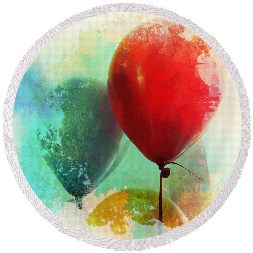 Balloons Round Beach Towel featuring the photograph Ballooneria by Onedayoneimage Photography