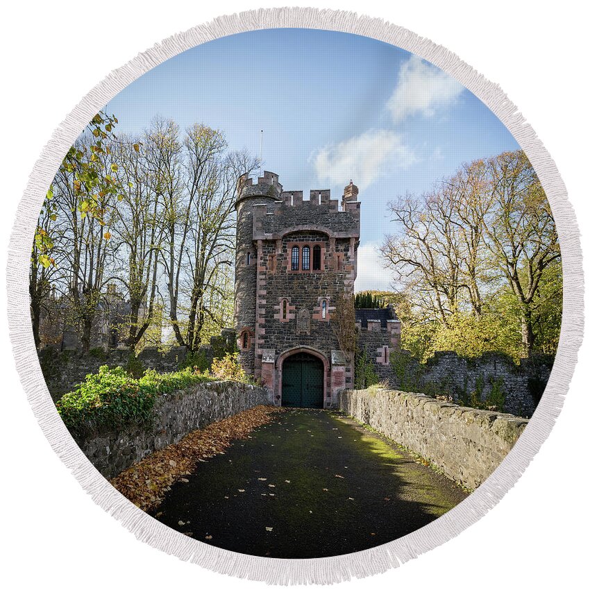 Barbican Round Beach Towel featuring the photograph Barbican Gate by Nigel R Bell