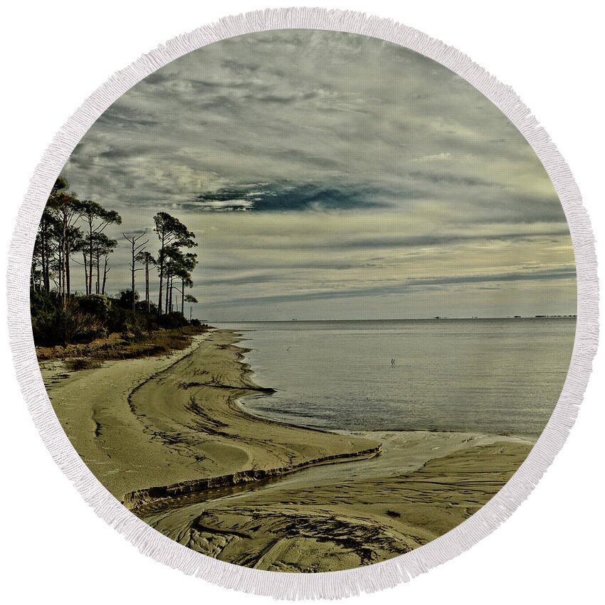 Beach Round Beach Towel featuring the photograph Beach Sunrise by Maggy Marsh