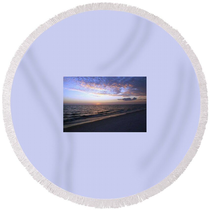 Florida Round Beach Towel featuring the photograph Beautiful Sunset by Lindsey Floyd