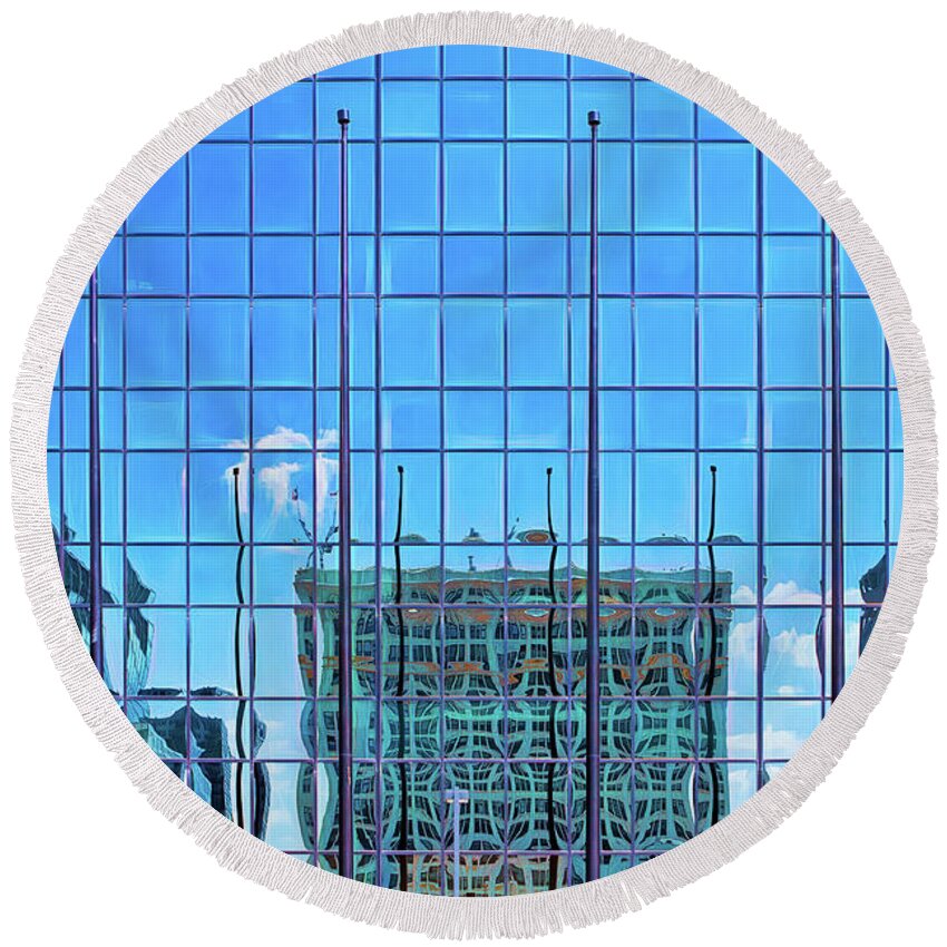 Abstract Round Beach Towel featuring the photograph Big City Abstract by Robert FERD Frank