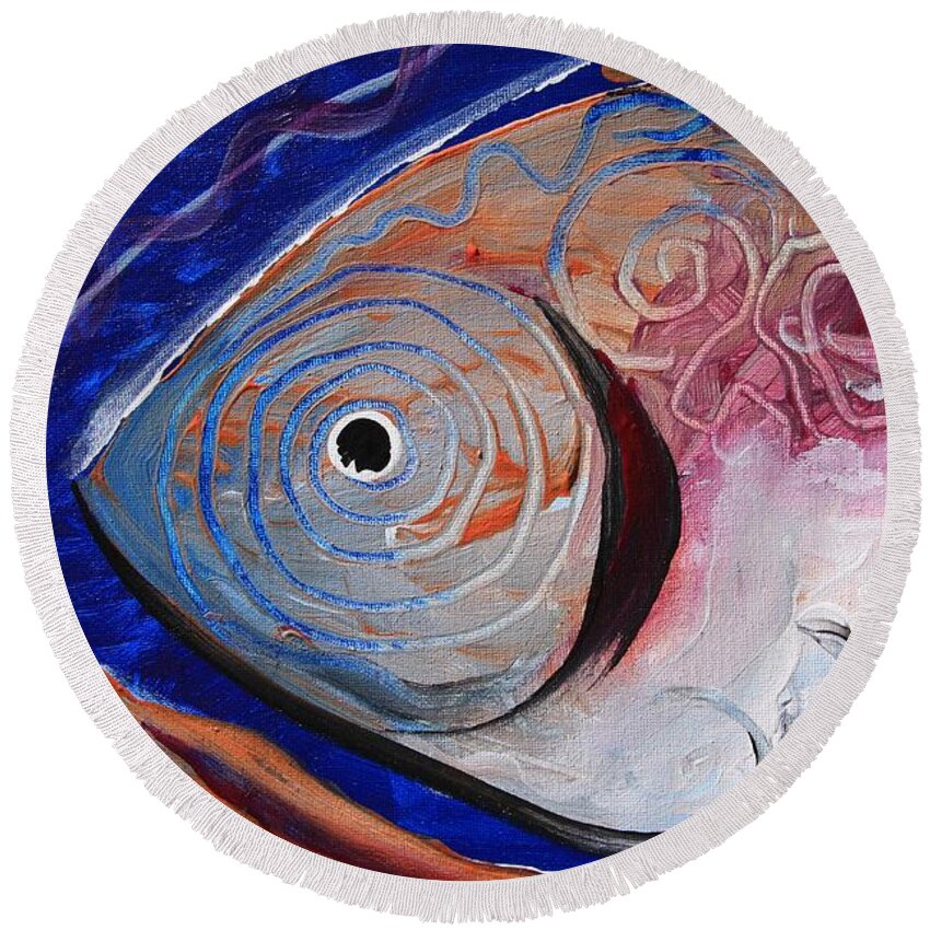 Fish Round Beach Towel featuring the painting Big Fish by J Vincent Scarpace