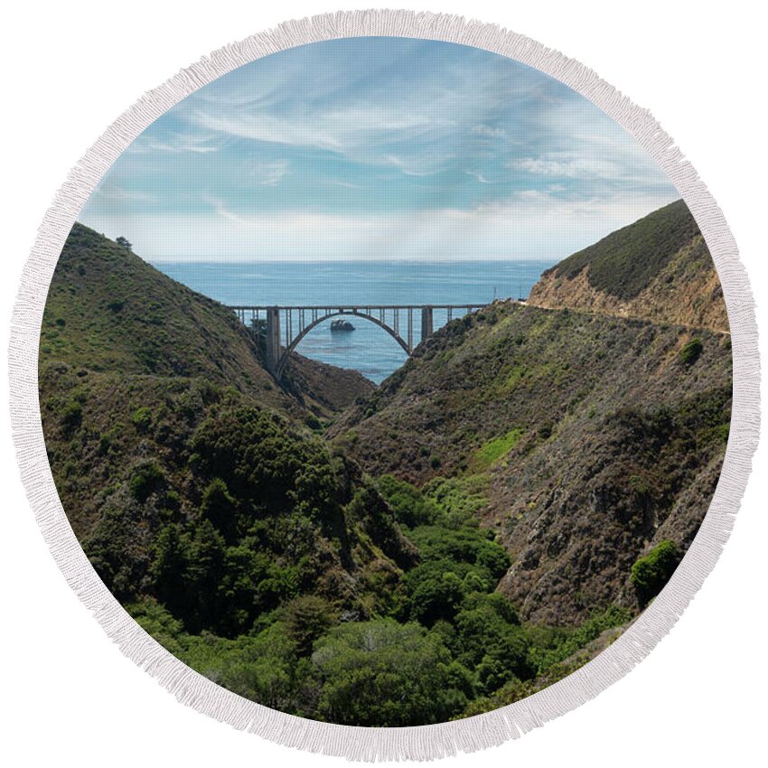 Landscape Round Beach Towel featuring the photograph Big Sur Beauty by Sandra Bronstein